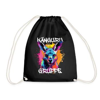 Graffiti Kängurugruppe Kindergarten Gruppentier - Turnbeutel - Schwarz - Vorne