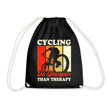 Fahrrad Radfahren - Turnbeutel - Schwarz - Vorne