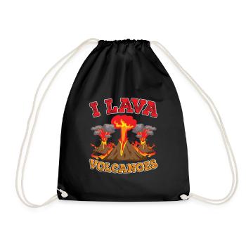 I Lava Volcanoes Geology Volcanology Saying - Drawstring Bag - black - Front