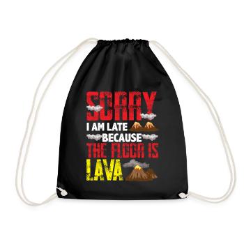Ground Is Lava Volcano Lover Volcano Games - Drawstring Bag - black - Front