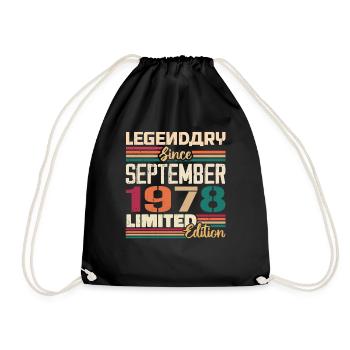 September 1978 Jubilee 1978 September Gift - Drawstring Bag - black - Front