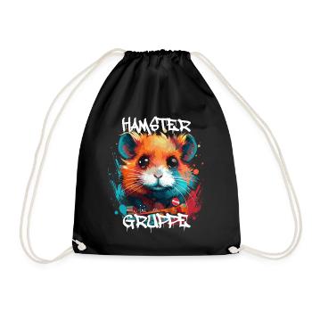 Graffiti Hamstergruppe Kindergarten Gruppentier - Turnbeutel - Schwarz - Vorne
