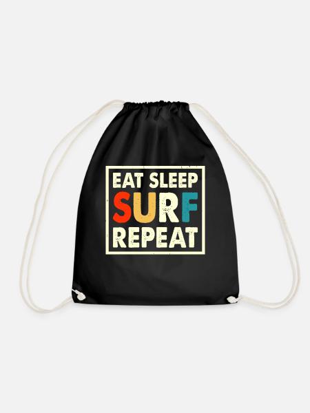 Surfen Surfer - Turnbeutel - Schwarz