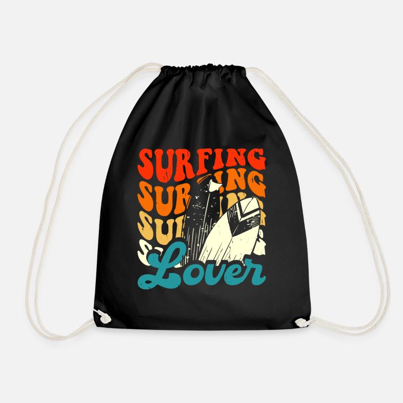 Surfen Surfer - Turnbeutel - Schwarz