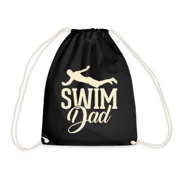 Swimming Swimmer Dad Dad Dad - Drawstring Bag - black - Front