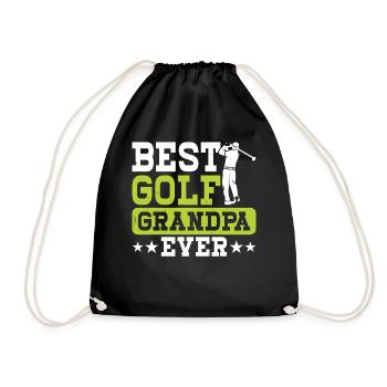 Golf Golfer Opa - Turnbeutel - Schwarz - Vorne