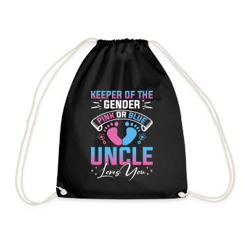 Baby Shower Gender Uncle Keeper Of The Gender - Drawstring Bag - black - Front