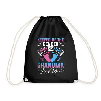 Baby Shower Gender Granny Keeper Of The Gender - Drawstring Bag - black - Front