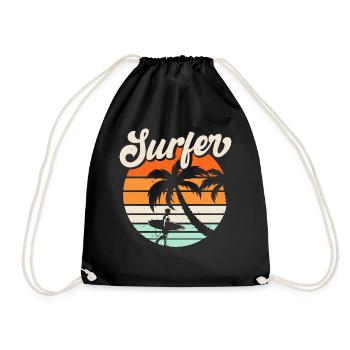 Surfen Surfer - Turnbeutel - Schwarz - Vorne