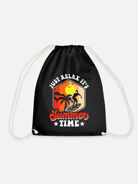 Surfen Surfer - Turnbeutel - Schwarz