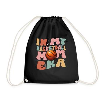 In My Basketball Mom Era - Cute Women's Basketball - Drawstring Bag - black - Front