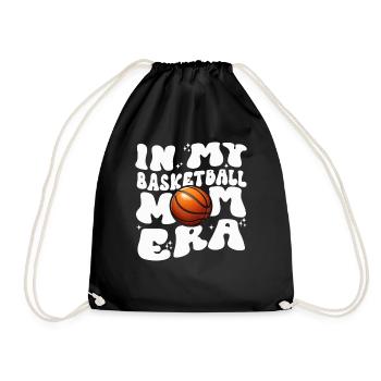 In My Basketball Mom Era - Cute Women's Basketball - Drawstring Bag - black - Front
