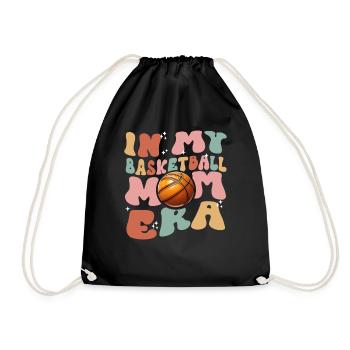 In My Basketball Mom Era - Cute Women's Basketball - Drawstring Bag - black - Front