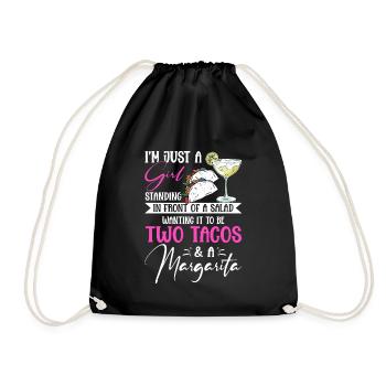 Juste une fille Deux tacos Margarita Taco mardi - Sac de sport léger - noir - Devant