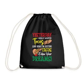 Taco Träume Taco Imbiss Taco Crew Taco Squad - Turnbeutel - Schwarz - Vorne