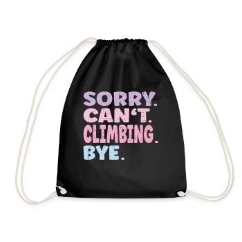 Désolé ne peut pas escalader Bye Funny Climbing - Sac de sport léger - noir - Devant