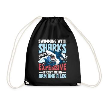 Swimming With Sharks - Turnbeutel - Schwarz - Vorne
