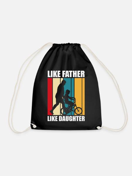 Father and daughter - Drawstring Bag - black