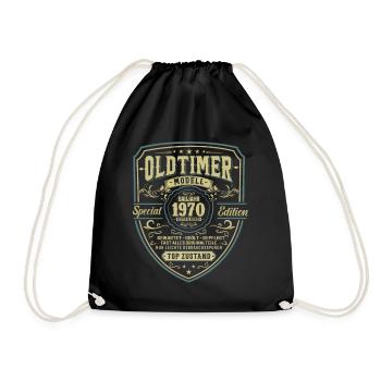 Vintage 1970 - Zeitloses Geschenk - Turnbeutel - Schwarz - Vorne