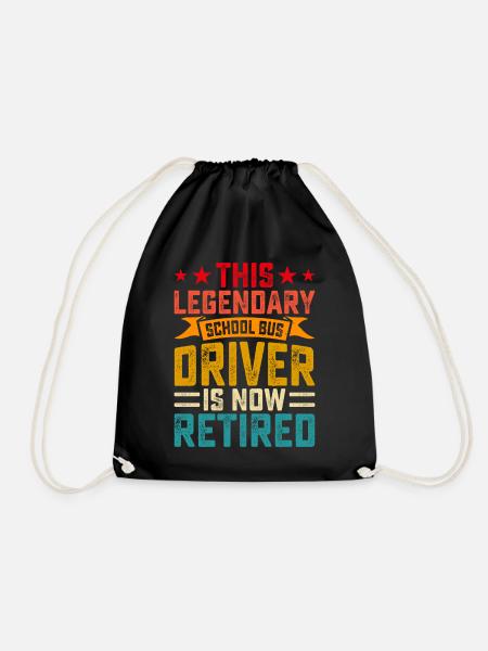 School Bus Driver Pension Pensioner - Drawstring Bag - black