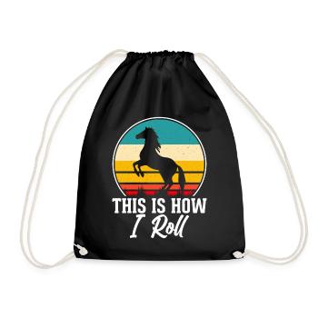 Horse Riding - Drawstring Bag - black - Front