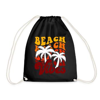 Beach Vibes - Drawstring Bag - black - Front