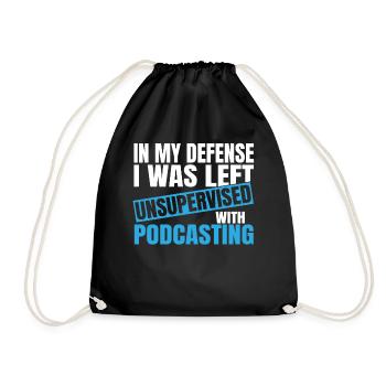 Pour ma défense, j’ai été laissé sans supervision podcasting - Sac de sport léger - noir - Devant