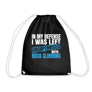 In My Defense I Was Left Unsupervised Rock - Drawstring Bag - black - Front