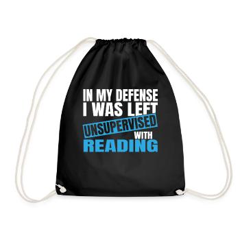 Pour ma défense, j’ai été laissé sans surveillance de lecture - Sac de sport léger - noir - Devant