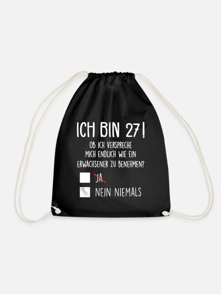 Ich Bin 27! - 27. Geburtstag 27 - Turnbeutel - Schwarz