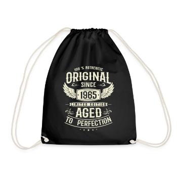 1965 Vintage: 58/59 Years Birthday Present - Drawstring Bag - black - Front