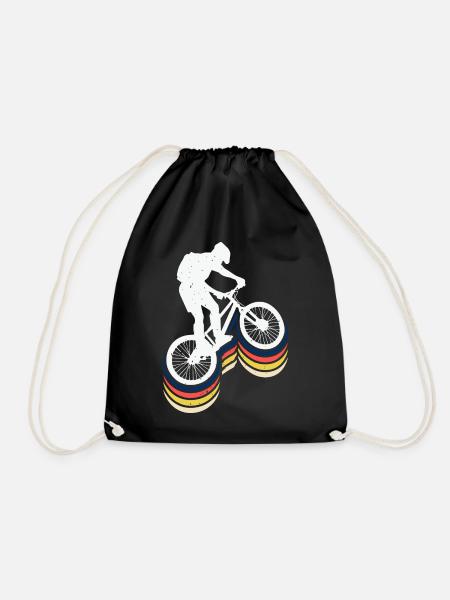 Mountainbike Mtb Fahrrad - Turnbeutel - Schwarz