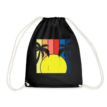 Palmiers Sunrise Retro Vintage - Sac de sport léger - noir - Devant