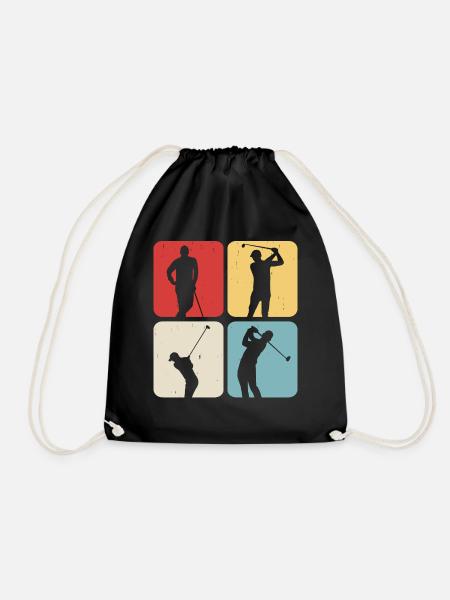 Golf Golfer - Turnbeutel - Schwarz