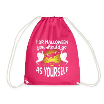 Halloween Go As Yourself Geister Kostüm - Turnbeutel - Fuchsia - Vorne