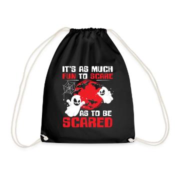 Ghost Halloween Costume Spooky Gift - Drawstring Bag - black - Front