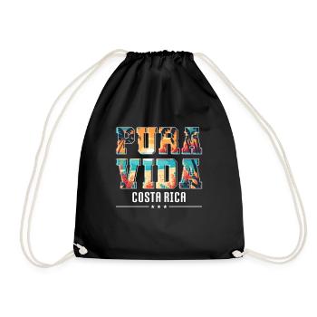 Pura Vida Costa Rica Latin America Costa Ricans - Drawstring Bag - black - Front