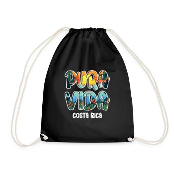 Pura Vida Costa Rica Latin America Costa Ricans - Drawstring Bag - black - Front