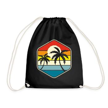 Palm Trees Retro Vintage - Drawstring Bag - black - Front