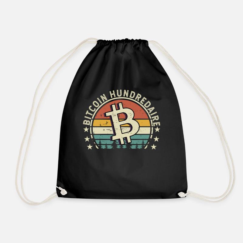 Bitcoin Crypto Cryptocurrency - Drawstring Bag - black