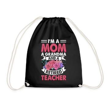Maman, grand-mère, enseignante, retraitée - Sac de sport léger - noir - Devant