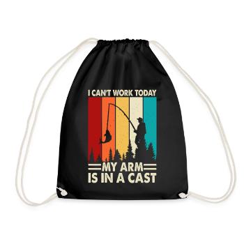 Pêcheur à la ligne - Sac de sport léger - noir - Devant