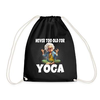 Never Too Old For Yoga - Turnbeutel - Schwarz - Vorne