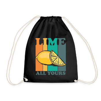 Lime All Yours Vintage Lemon Retro Lemon Juice - Drawstring Bag - black - Front
