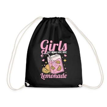 Girl Lemonade Sweet Lemon Juice Gift - Drawstring Bag - black - Front