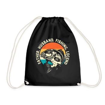 Angler Dad - Drawstring Bag - black - Front