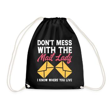 Briefträger Postbote - Turnbeutel - Schwarz - Vorne
