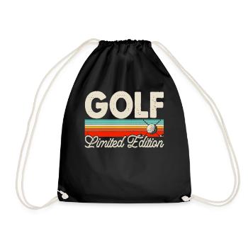 Golf Golfer - Turnbeutel - Schwarz - Vorne