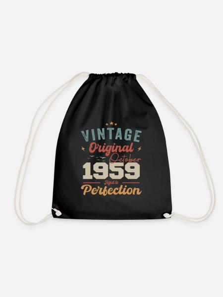 Oktober 1959 Geburtstagsgeschenk 1959 Oktober - Turnbeutel - Schwarz