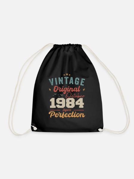 Oktober 1984 Geburtstagsgeschenk 1984 Oktober - Turnbeutel - Schwarz